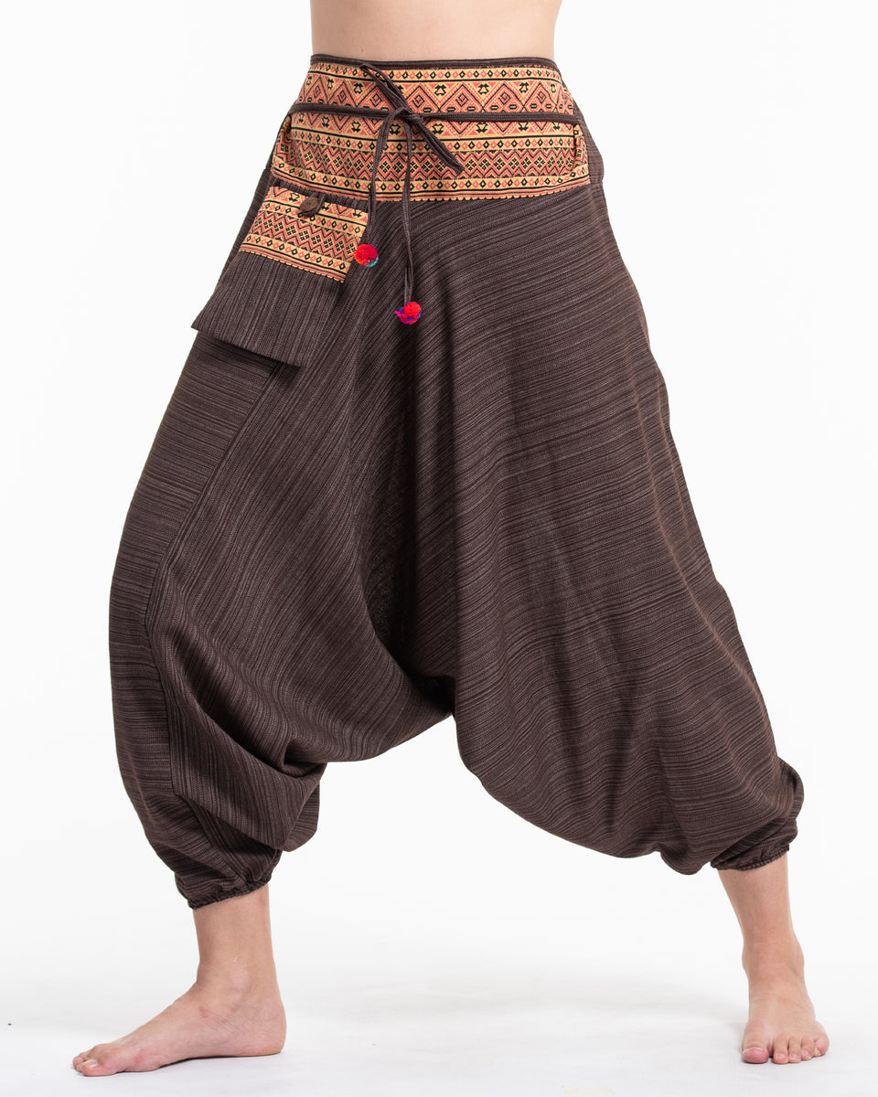 Brown Long Baggy Pants, Hmong Pants, Tribe Pants, Hill Tribe Pants, Unisex  