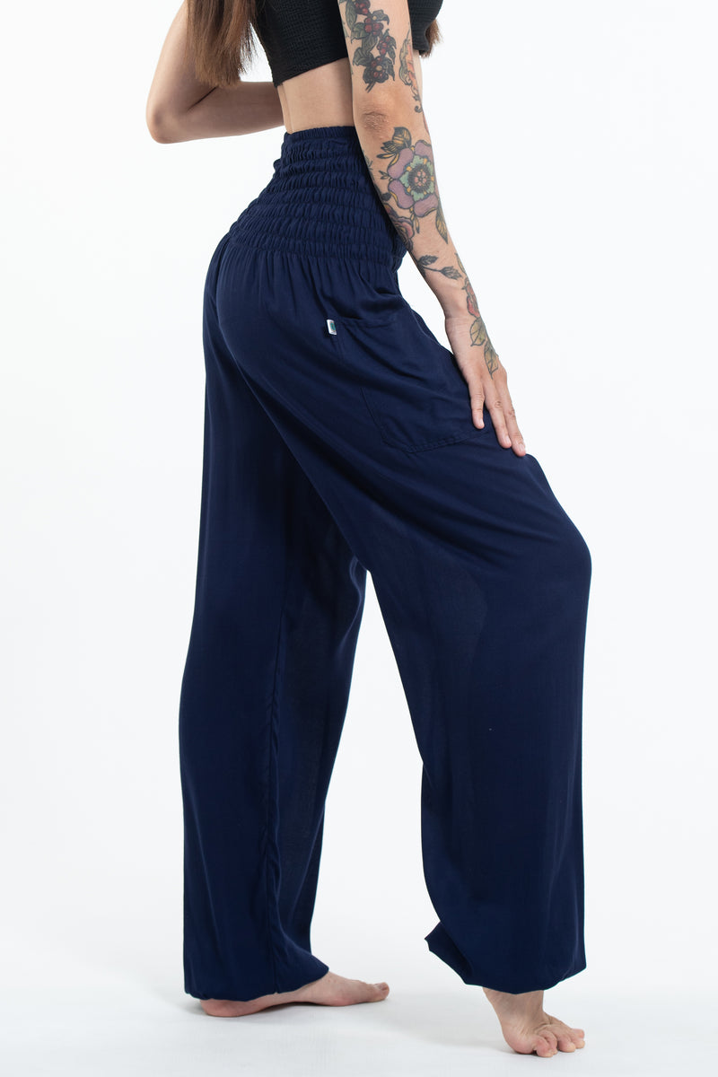 Solid Color Women's Tall Harem Pants in Aqua Blue
