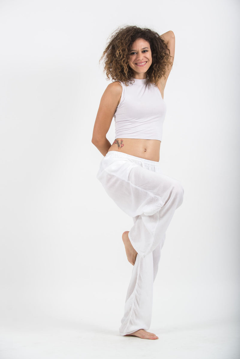 Women's Yoga Cotton Bottoms - White