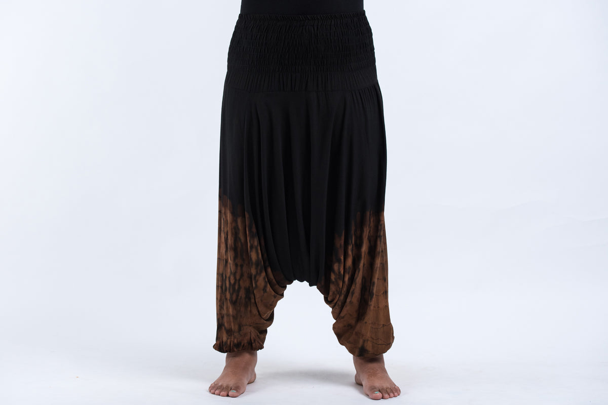 Solid Color 2-in-1 Jumpsuit Harem Pants in Black