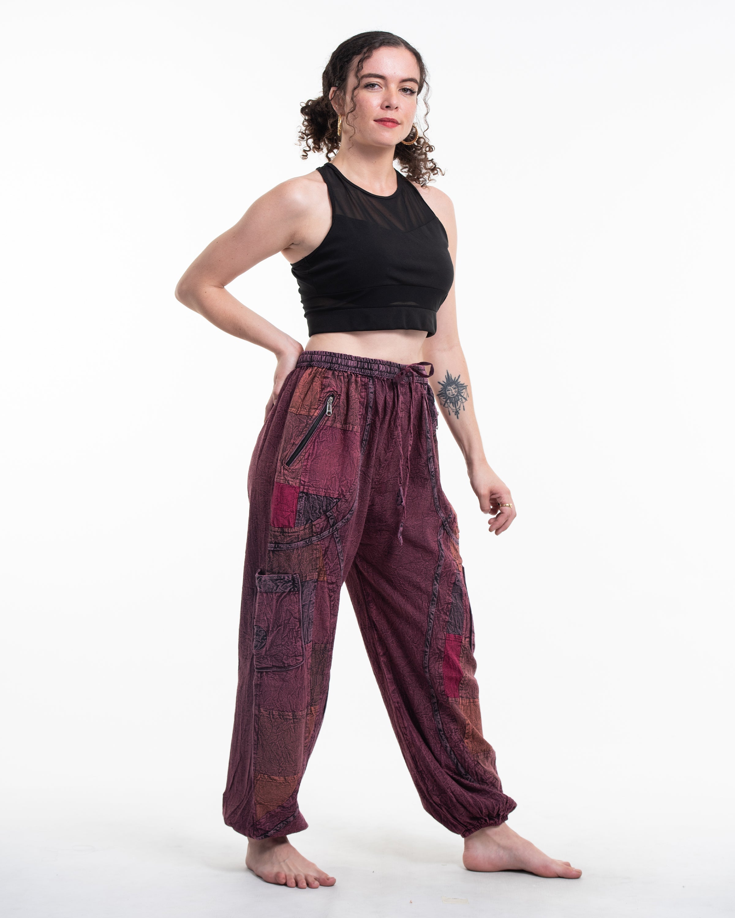 Women Cargo Pants 2021 Harem Pants Fashion Punk Pockets Jogger Trousers  With Cha