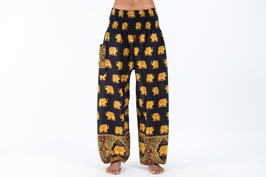 Golden Elephant Women's Elephant Pants in Black – Harem Pants