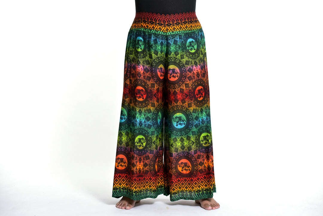 Plus Size Rainbow Elephant Palazzo Style Elephant Pants in Orange ...