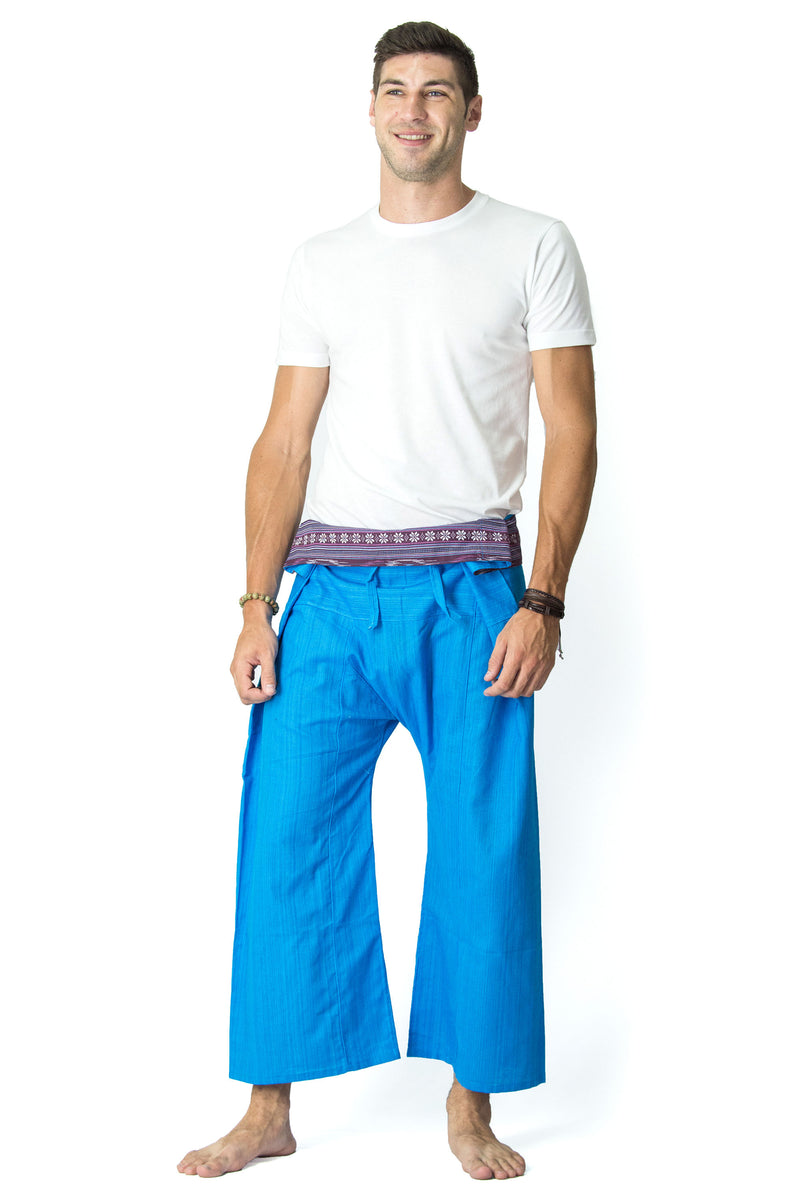 Unisex Thai Fisherman Pants in Sky Blue – Harem Pants