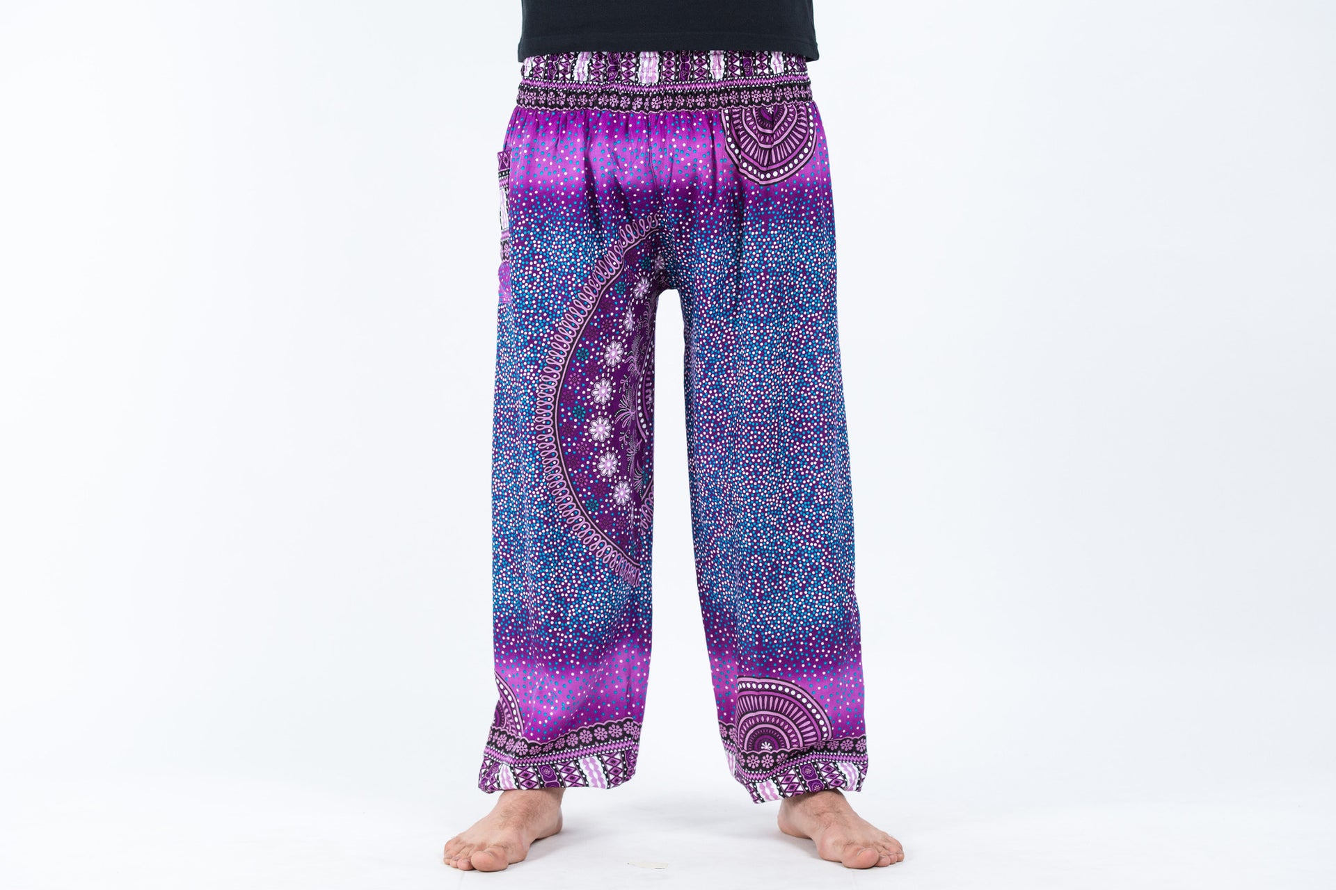 Tribal Chakras Men's Harem Pants in Purple