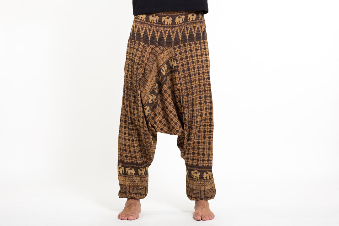 Hill Tribe Elephant Men's Elephant Pants in Brown – Harem Pants