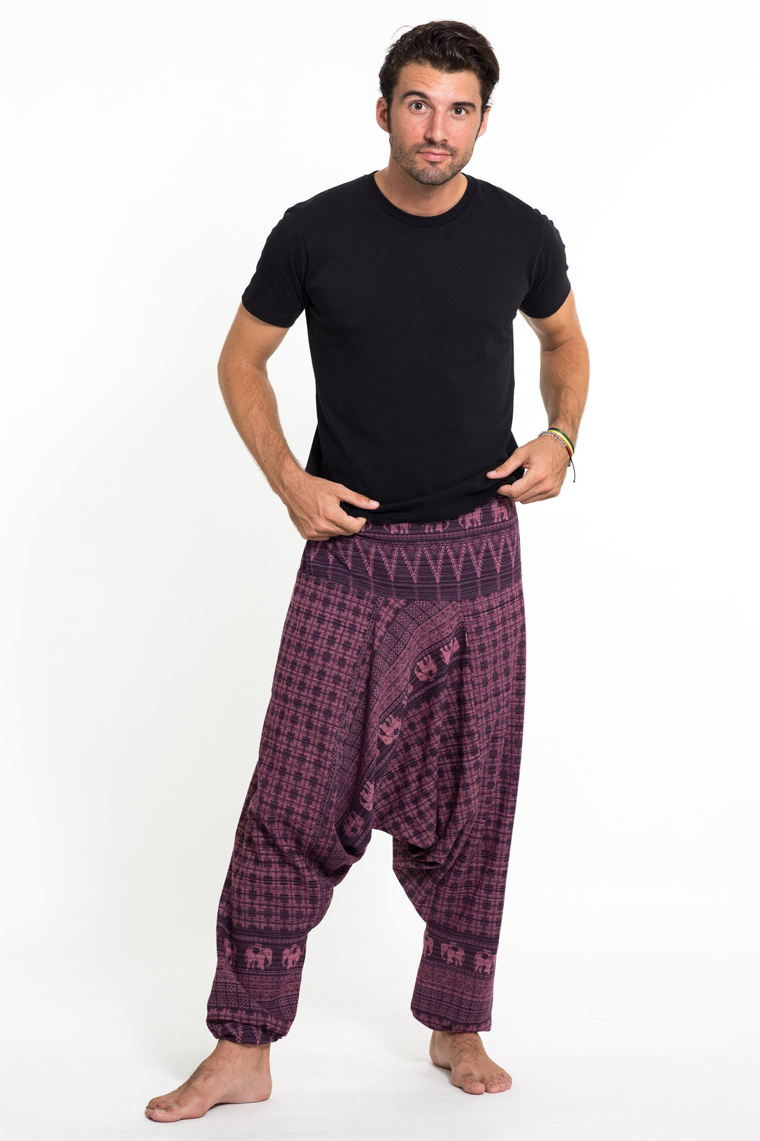 Hill Tribe Elephant Men's Elephant Pants in Purple – Harem Pants