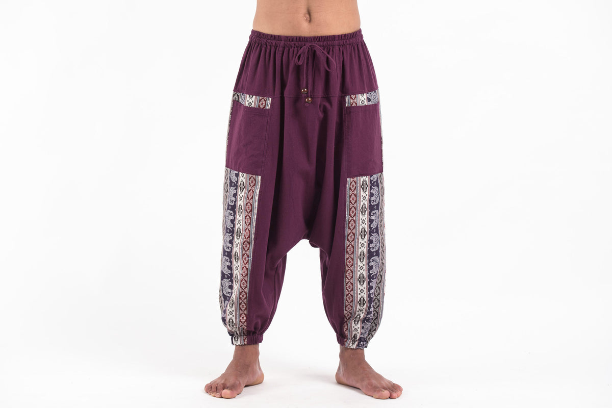 Elephant Aztec Cotton Men's Harem Pants in Purple. Free Shipping for ...