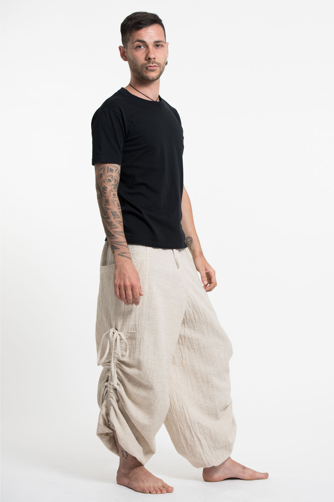 Men's Ribbed Hemp Cotton Linen Blend Pants in Natural – Harem Pants