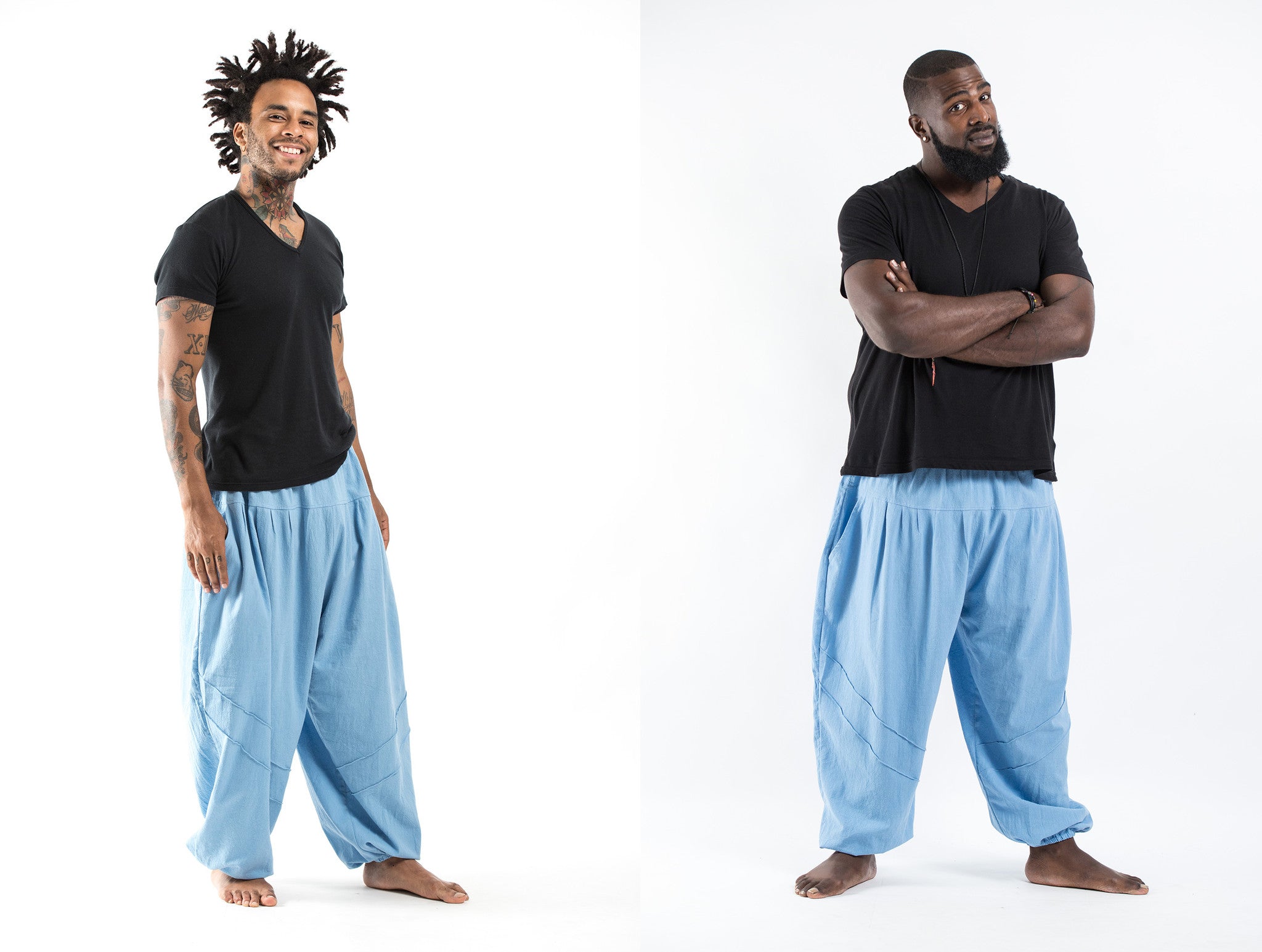 SUPER-M Mens Baggy Loose Casual Cotton Harem Pants | Shopee Malaysia