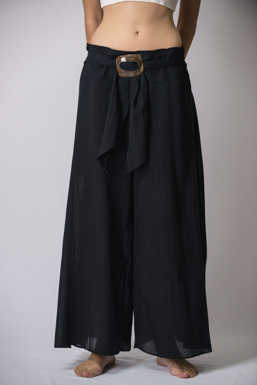 Womens Thai Harem Palazzo Pants In Solid Black Harem Pants 